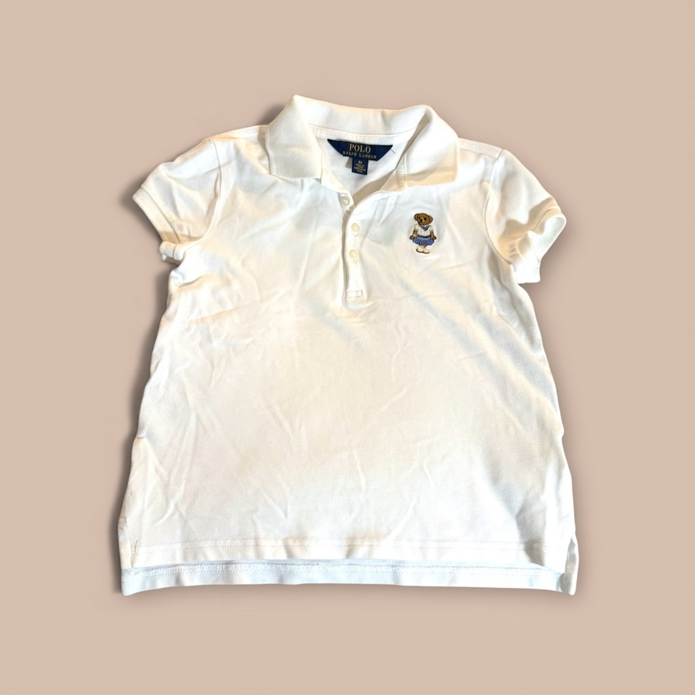 Polo Ralph Lauren Girls Polo Bear Tennis/Schoolgirl Polo Shirt White